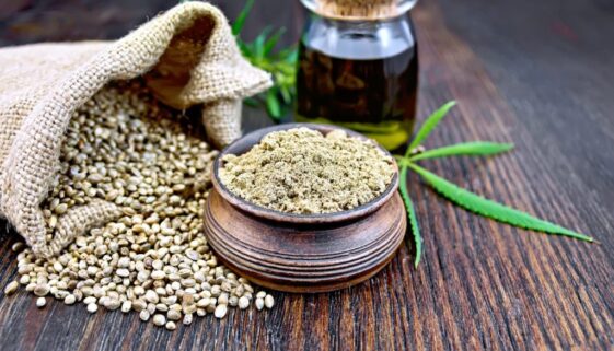 flour-hemp-in-bowl-with-leaf-and-oil-on-board-2023-11-27-05-01-15-utc-2