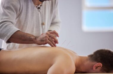 Ive never felt more relaxed. Shot of a acupuncturist treating a client